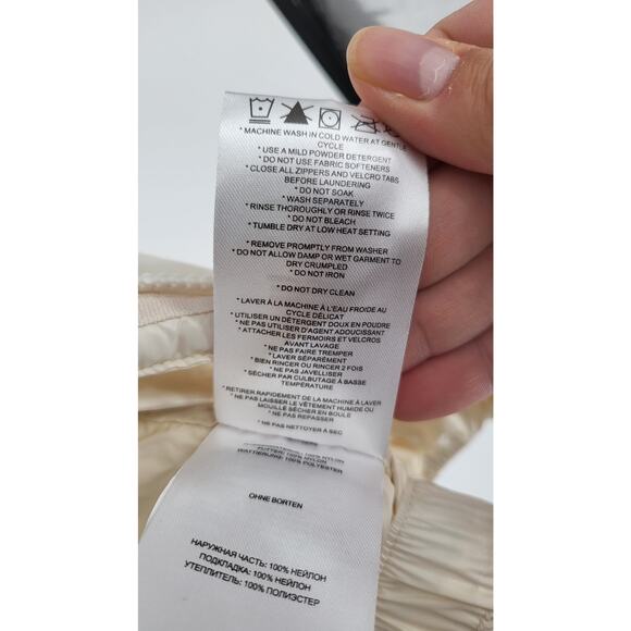 Le Rose Cream Zip Front Manteau Compressible Puffer Vest Women's M - Picture 6 of 11